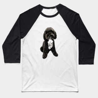 Cockapoo Cavapoo Black with White Puppy Dog Baseball T-Shirt